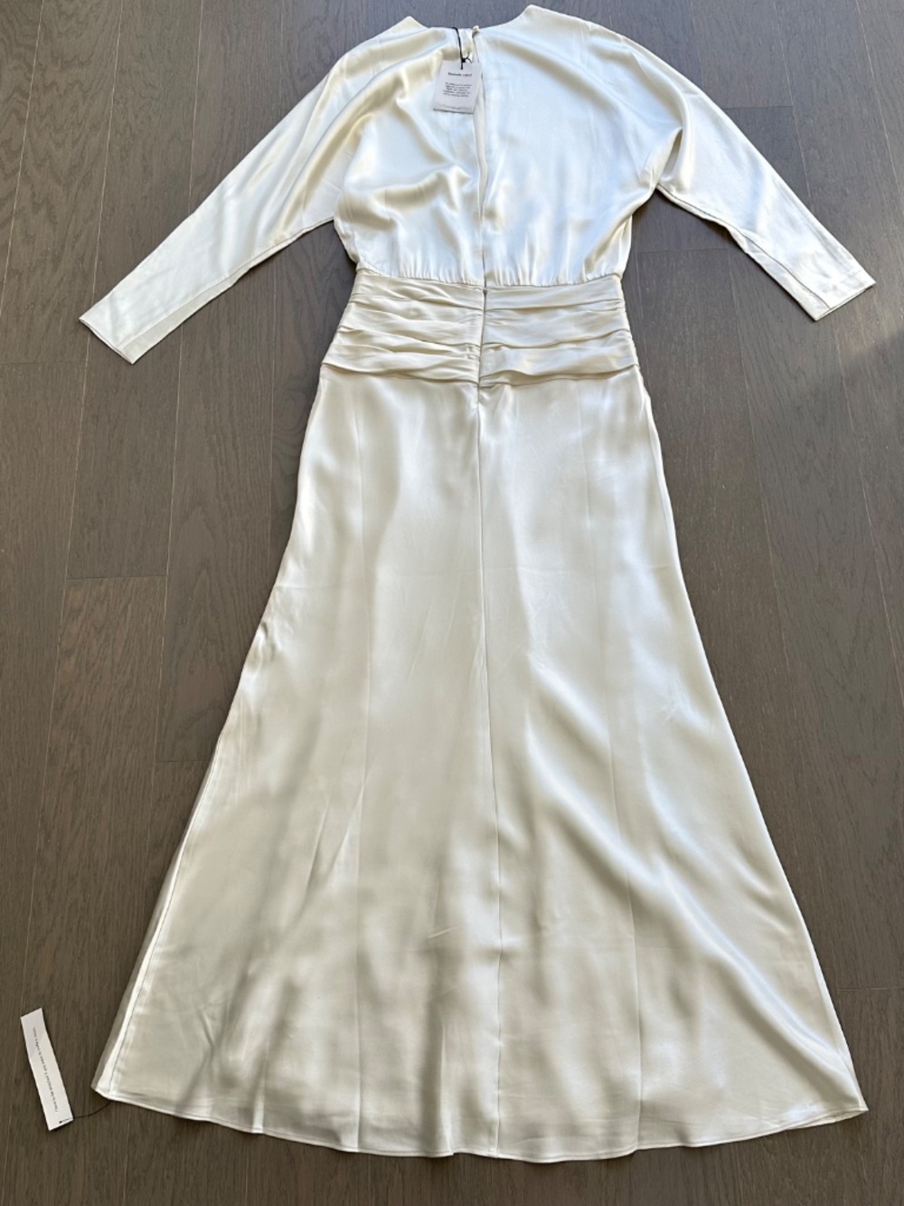 Reformation ESMEE White Ivory Silk Maxi Dress Wedding Long Sleeve with Tags - 4 - Picture 3 of 15